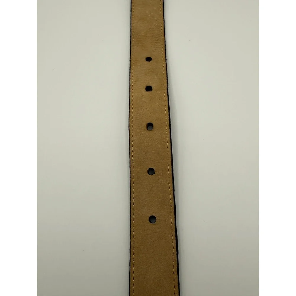 Brighton Belt Womens Brown Crocodile Embossed Western Silver Ornate Hardware